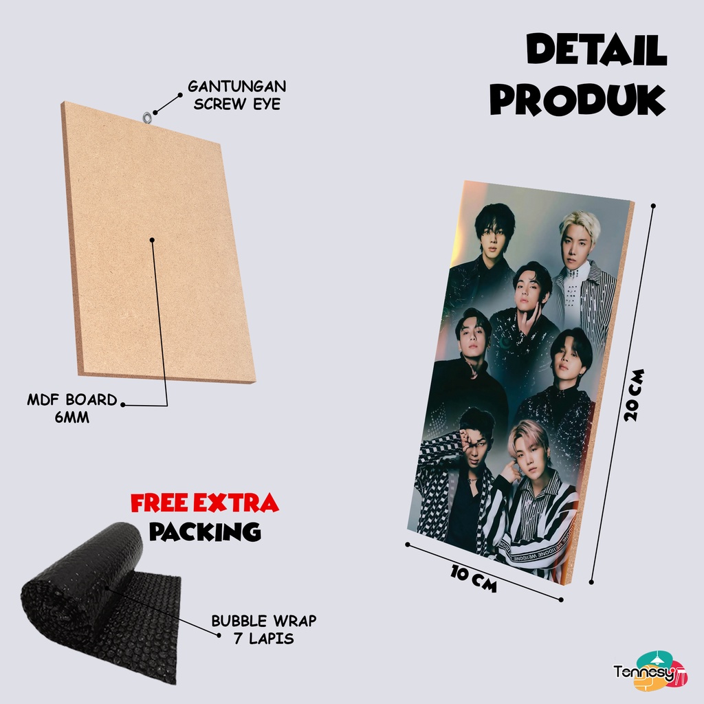 TENNESY HIASAN DINDING BTS ARTIS FESTA 10x20CM PAJANGAN KAYU WALL DECOR POSTER DEKORASI DINDING KAMAR TIDUR RUMAH KPOP KOREA