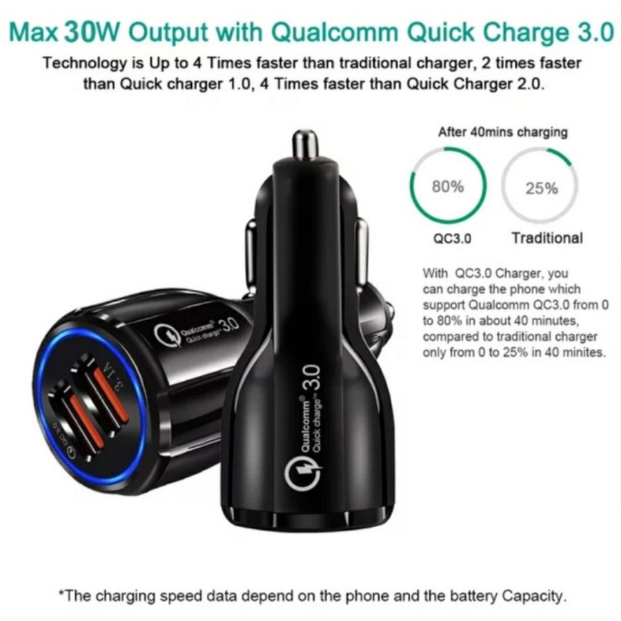 cas mobil type c 2 port USB 7A car charger suport fast charging Qualcomm quick charge 3.0 output 12volt