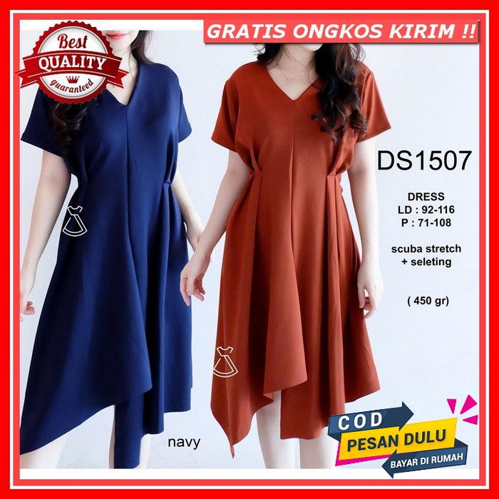 Dress Scarlet  / Dress  Wanita Warna Putih Lilac Ungu Hitam / Dress Sabrina  Corneli  Ld110Cm Premiu