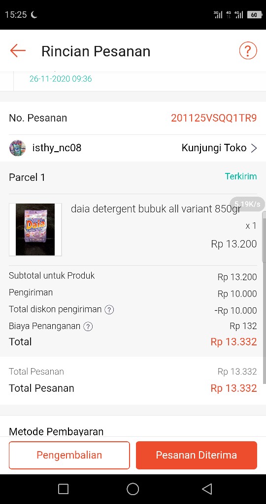 Daia Detergent Bubuk All Variant 850gr