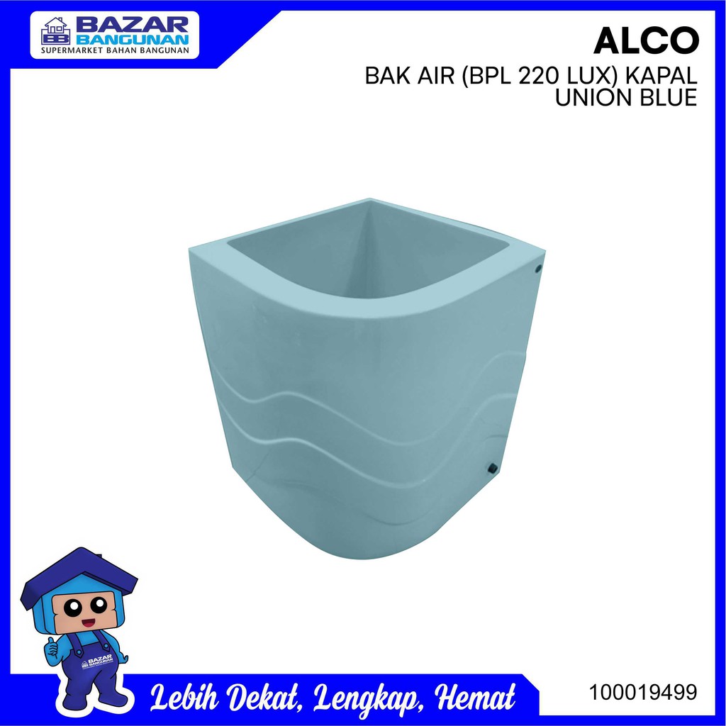 Alco - Bak Air Mandi Sudut Luxury Fiber Glass 220 Liter 220 L Union Blue