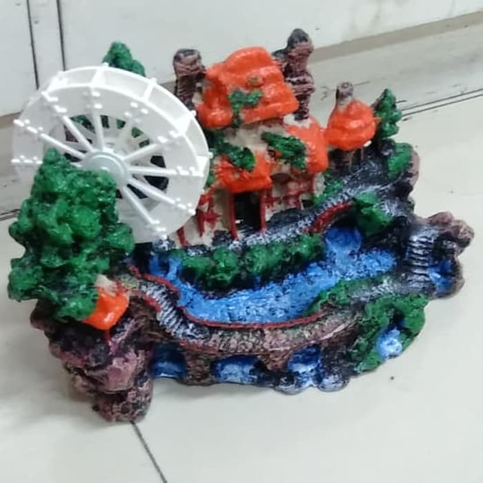 hiasan aquarium fiber Kincir rumah jamur besar