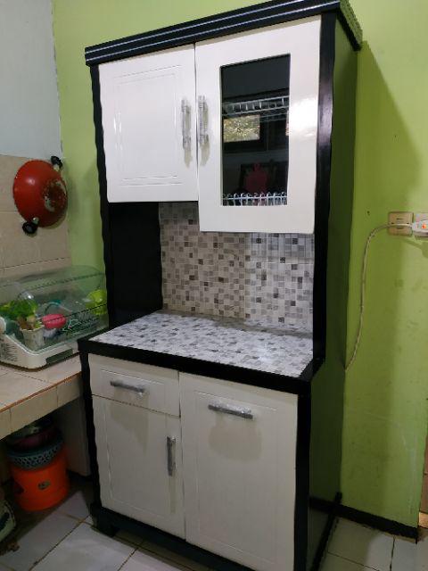 Promo! Lemari Dapur / Lemari Sayur / Rak Piring Kayu Minimalis 2 Pintu