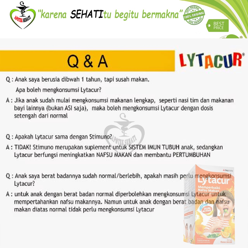 Lytatur Lytacur Sirup Penambah Nafsu Makan anak