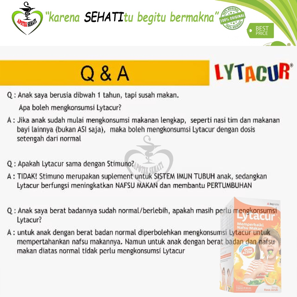 Lytatur Lytacur Sirup Penambah Nafsu Makan anak