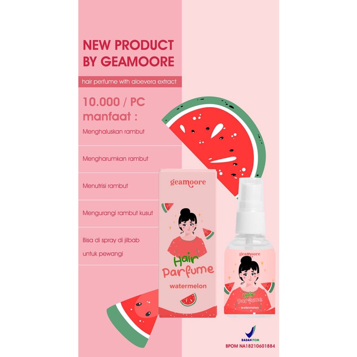 GEAMOORE HAIR PARFUME HAIR MIST GEAMOORE PARFUM RAMBUT GEAMOORE 30ML BPOM HAIR TONIC GEAMOORE PEWANGI RAMBUT SEMPROTAN RAMBUT GEAMOORE NUTRISI VITAMIN RAMBUT MURAH PELEMBUT RAMBUT