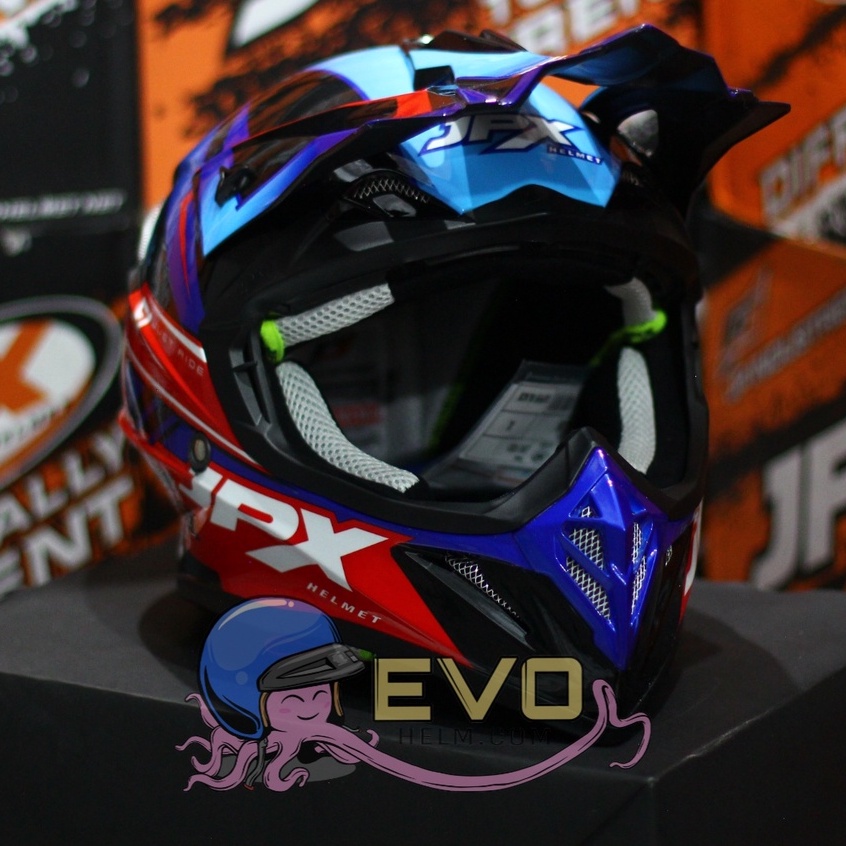 HELM JPX CROSS_FOX1 SERI X36 - SUPER BLACK + GOOGLE SNAIL (ONGKIR 2 KG) JPX X36 SUPERBLACK ORIGINAL HELM JPX CROSS X36 HELM JPX TERBARU
