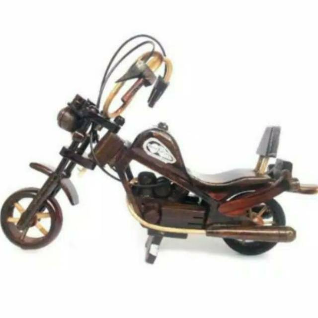 (BISA COD) Miniatur motor Harley Davidson 24x21x4cm kayu Souvenir pajangan hiasan mainan