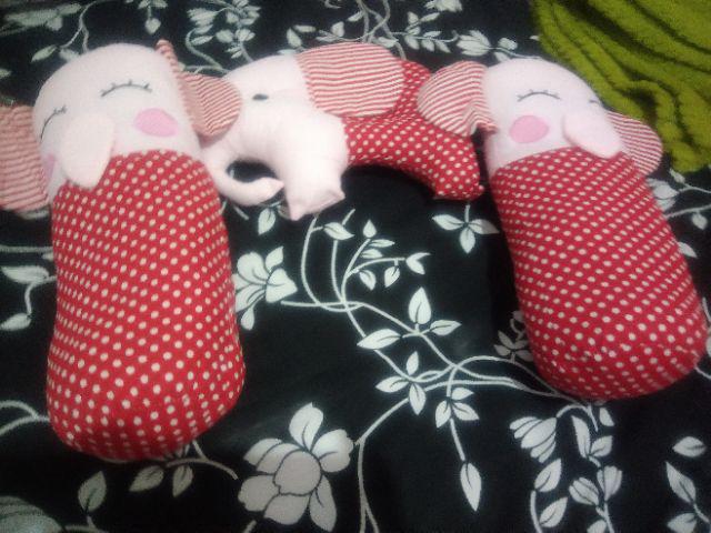 Darby Bantal Guling Set Karakter - Motif Elephant Polka