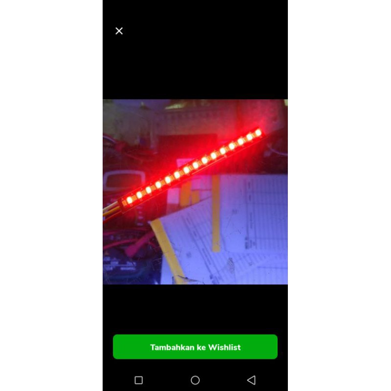 led drl smd running 2warna 8cm dc 12vol merah untuk rem kuning untuk sen running