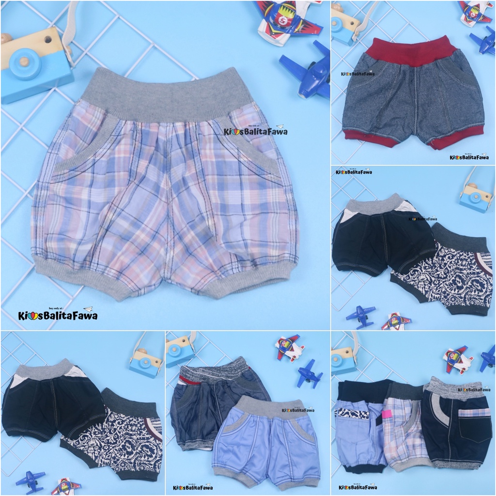 Loody Pants Size 1-2 Tahun / Short Pants Anak Laki Perempuan Murah Celana Pendek Motif Polos Adem