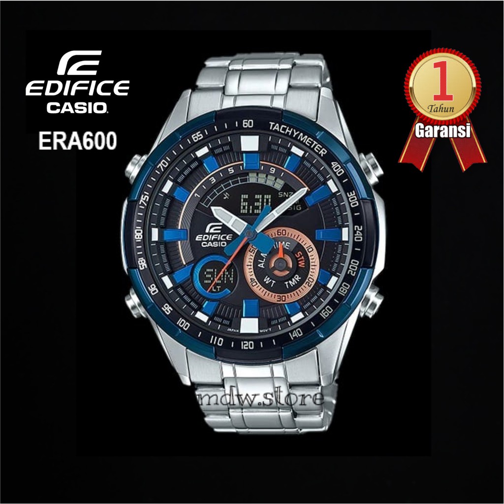 Casio Edifice ERA600 ERA 600 Silver Blue Jam Tangan Pria