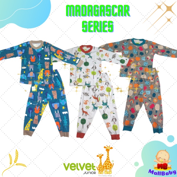 Piyama Velvet Junior Size Besar Ukuran 2345678910 Setelan Lengan Panjang Anak Laki Laki Perempuan Unisex Big Size Baju Tidur