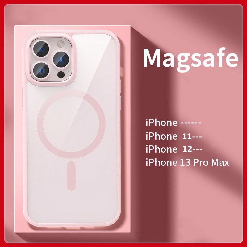 IPHONE Magsafe Bening Asli Untuk Cas Ponsel Pengisian Nirkabel Kompatibel Dengan Iphone14 13 12 11 Pro Max Bumper Silikon Shockproof Cover