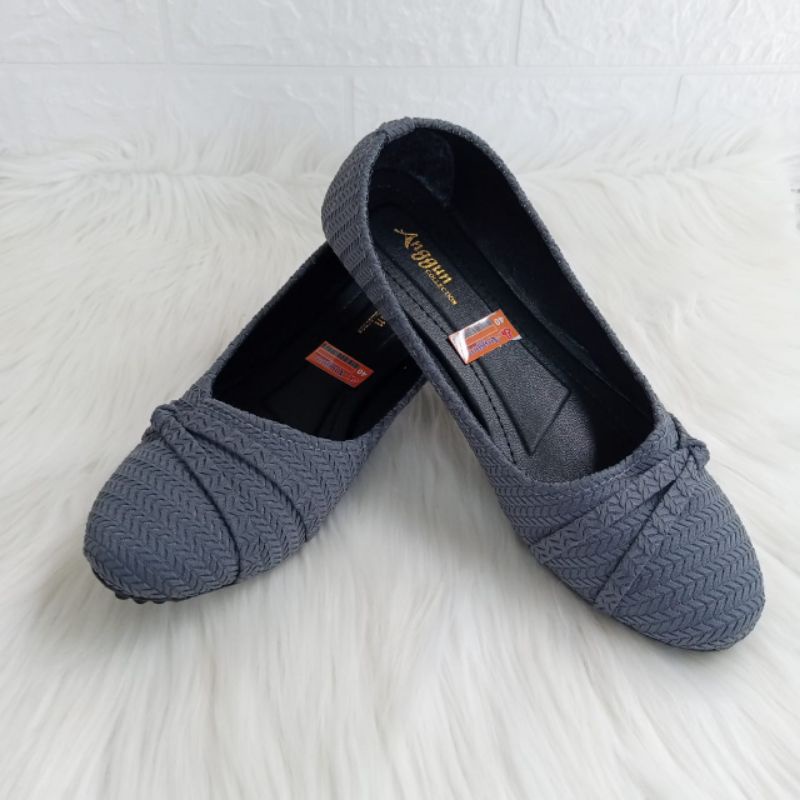 SEPATU BALET WANITA BAHAN DIKSI ABU FLAT SHOES WANITA TERBARU FLATSHOES VIRAL FASHION SALE