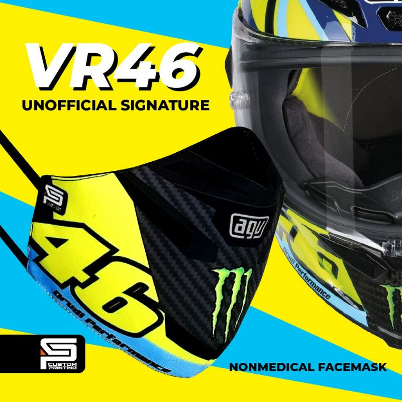 MASKER  MOTOGP VR46 MASKER MOTOGP MASKER ROSSI MASKER CUSTOM MASKER BIKER MASKER MOTOR MASKER ROSSI