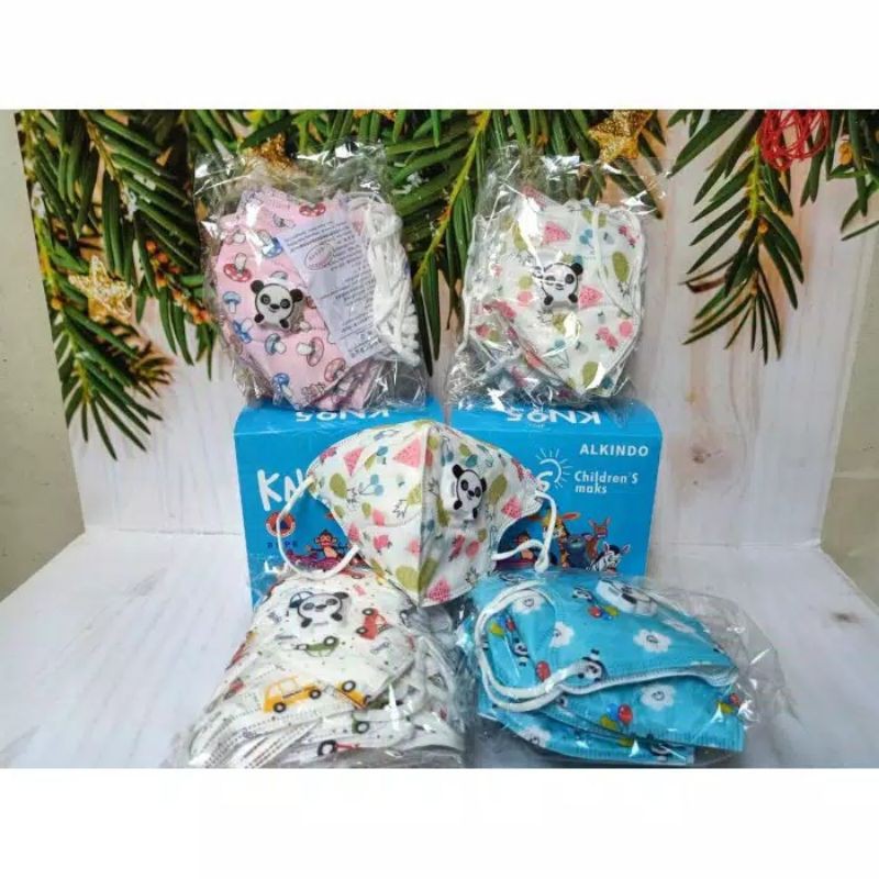 MASKER KN95 MASKER ANAK MOTIF DI LENGKAPI KATUP HARGA PER BOX ISI 10PCS