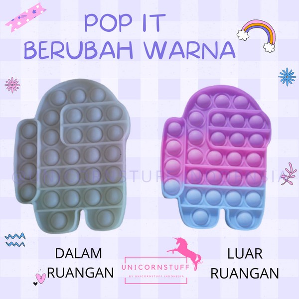 push pop it fidget toys among us changin color berubah warna