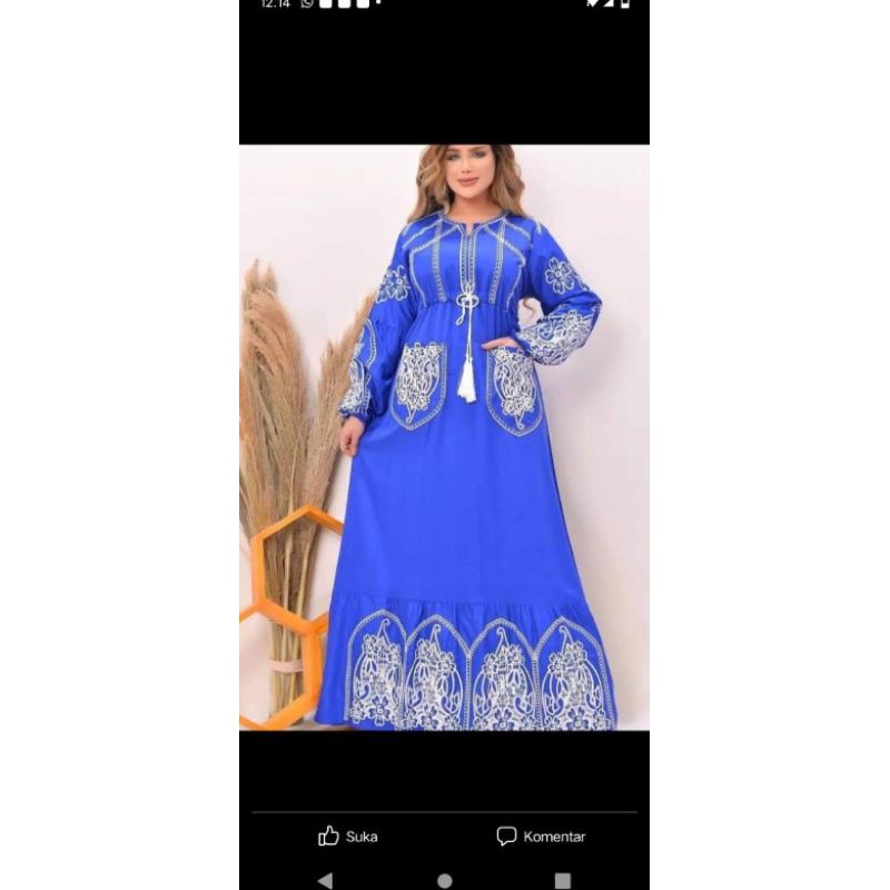 ready jalabiya mesir biru katun