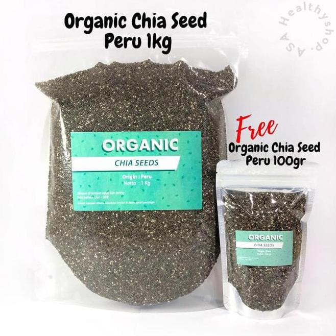 

Ready Stock Organic Chia Seed Peru 1Kg Free 100Gram Promo Asharyhitam33Shop