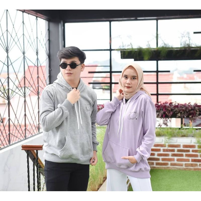 SWEATER HOODIE JEMPER UNISEX / URANUS HODIE PLANET SWEATER PRIA - WANITA