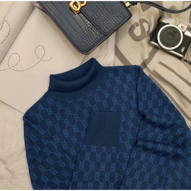 Comfy Sweater Buttonscarves Benang Jarum LIMITED EDITION - Royal Blue size L