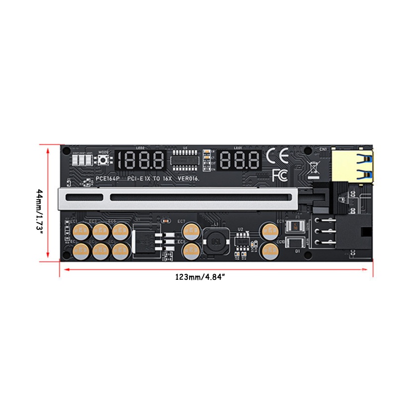 Vivi VER 016pci-E Riser PCI-Express Extension Adapter Card 1X Ke 16X Led Suhu RGB USB Led Untuk Tambang Kartu Grafis