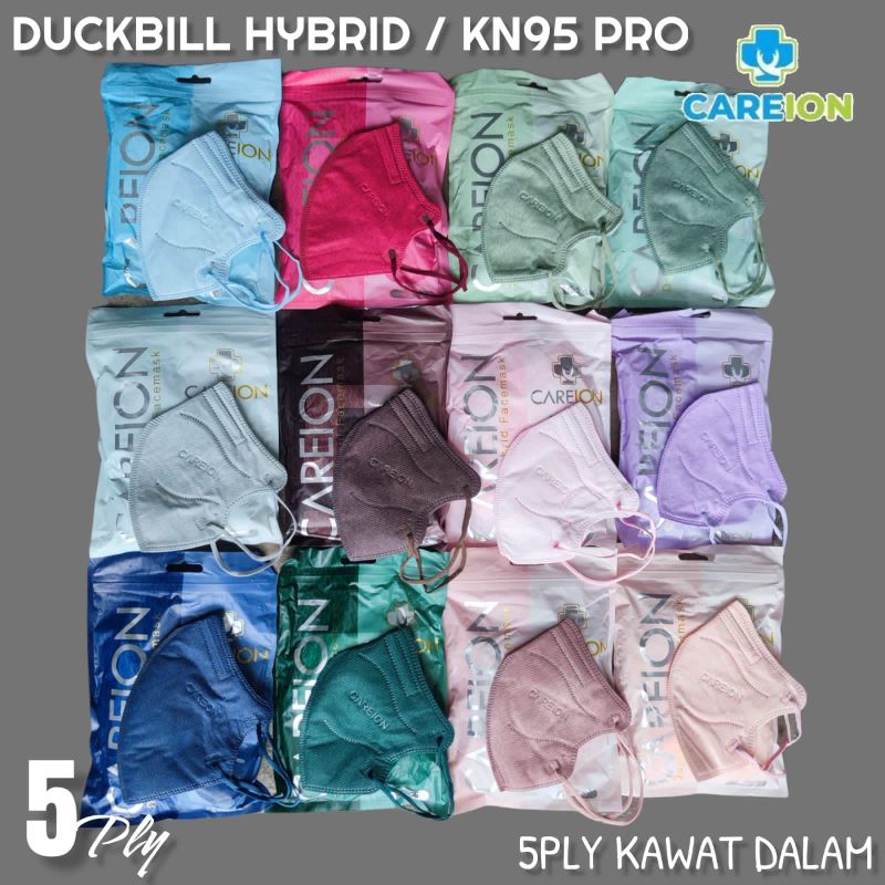 READY MASKER DUCKBILL 5 PLY ADA KAWAT HYBRID MERK CAREION CARE ION ISI 10 LBR WARNA SILVER SHRIMP POWDER DAN MATCHA