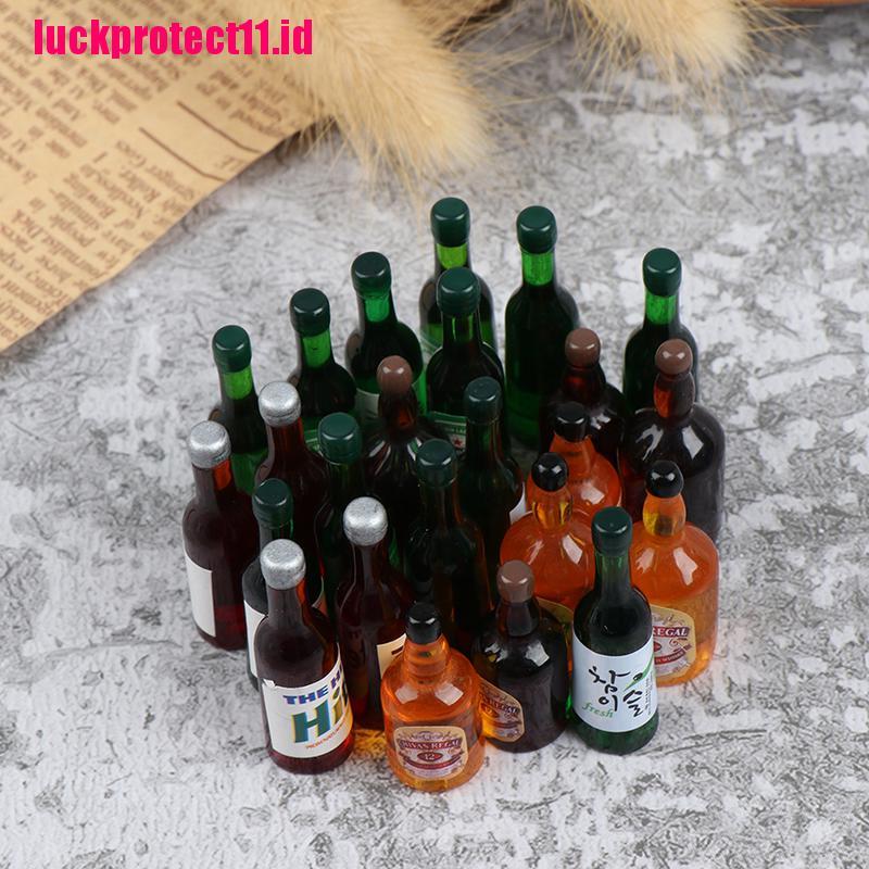 Lucktoy 8pcs Miniatur Botol Wine Skala 1: 12 Untuk Aksesoris Dapur Rumah Boneka