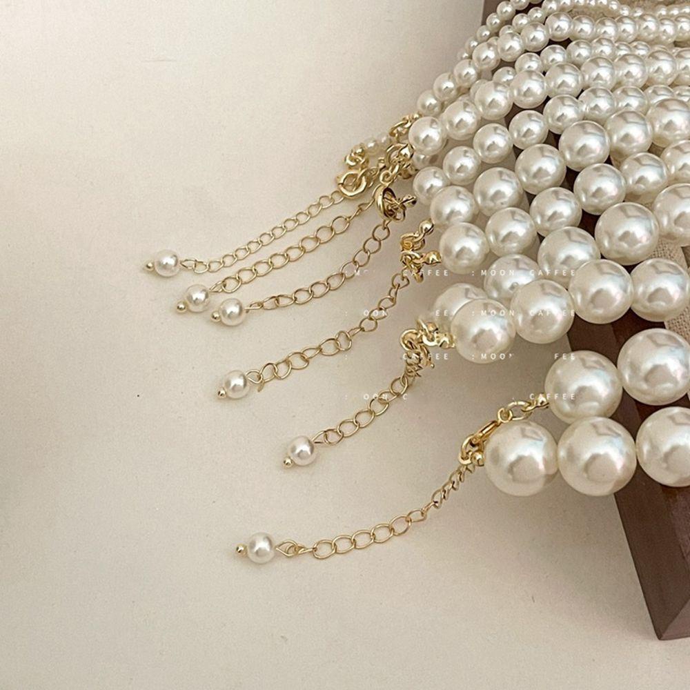 Kalung Choker Rantai Klavikula Mutiara Putih Gaya Vintage Korea Minimalis Untuk Wanita