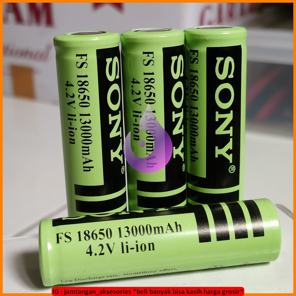 BATERAI SONY 13000mAh 18650 BATERAI SENTER POLICE SWAT ISI ULANG RATA HIJAU