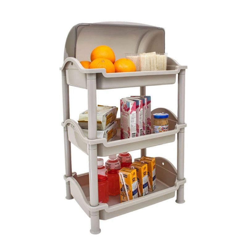 Rak Dapur Multifungsi Delish Bread Case With Rack 3 tier Tempat Roti Snack Kue Jajanan Makanan Bumbu