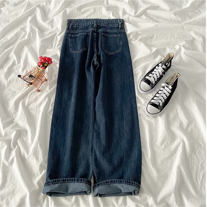 Highwaist Celana Jeans Wanita Terbaru / Kasual Jeans Wanita Kekinian /Straight Loose Celana Jeans Panjang Wanita