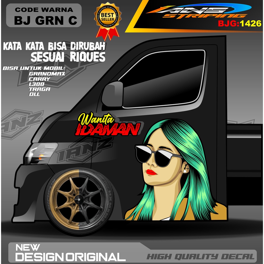 DECAL STIKER PINTU GRANMAX L300 CARRY TRAGA / STIKER MOBIL PICK UP