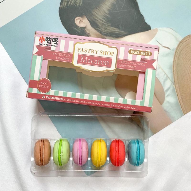 

Penghapus lucu bentuk macaroon , bentuk makanan , penghapus