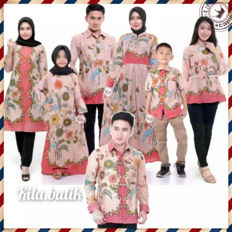 Batik Couple keluarga sania ruffle ori ndoro jowi dnt motif encim.M.L.XL.XXL