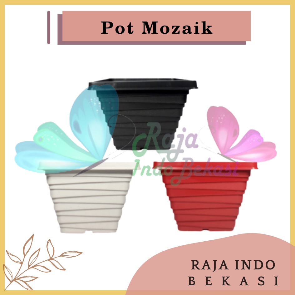 Pot Mozaik 21 Warna Warni By Garden Of Love Pot Bunga Plastik Putih Murah Mirip Pot Kenanga 21 Putih