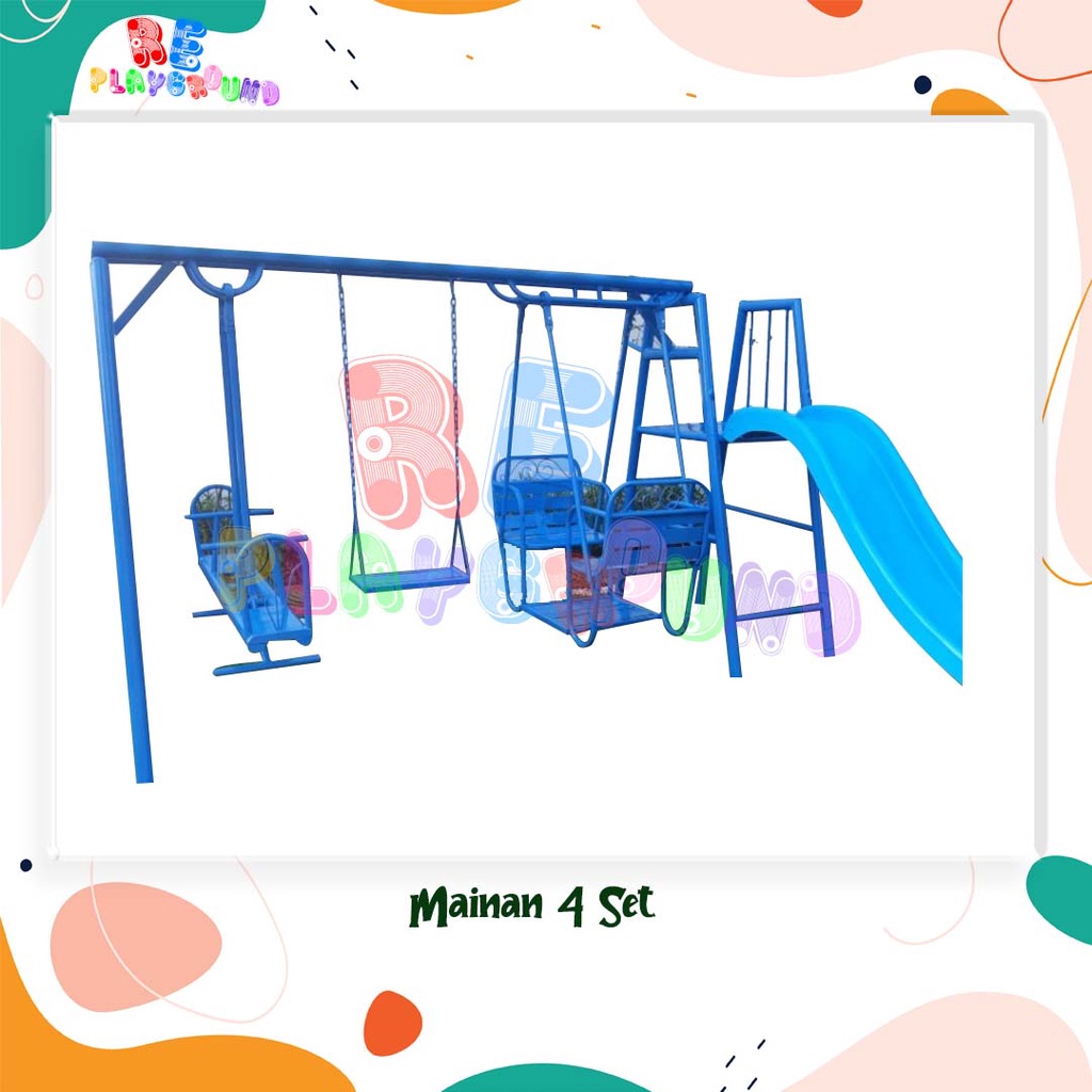MAINAN ANAK AYUNAN PEROSOTAN JUNGKAT JUNGKIT AYUNAN RANTAI / PLAYGROUND BESI GALVANIS