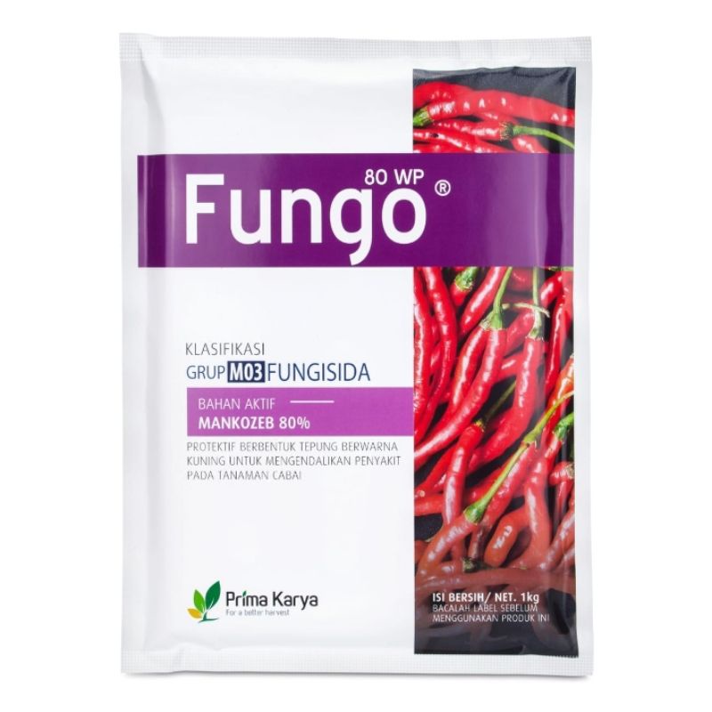 fungisida Fungo 80wp bahanaktif mancoseb 80wp kemasan 1kg