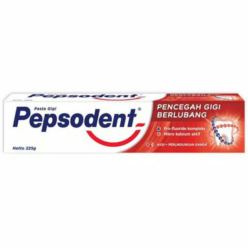 Pepsodent Pencegah Gigi Berlubang Pasta Gigi Pepsodent 225 gram gratis sikat gigi