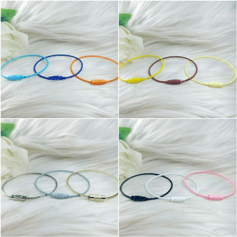 Fourfashion Gelang Anak Tali kawat Bukaan Putar Bermacam Warna Kekinian JX018