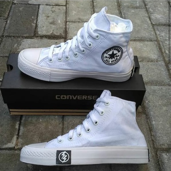Peromo Sepatu Converse All Stars Clasik High Tinggi Sekolah White PUTIH  grande ori