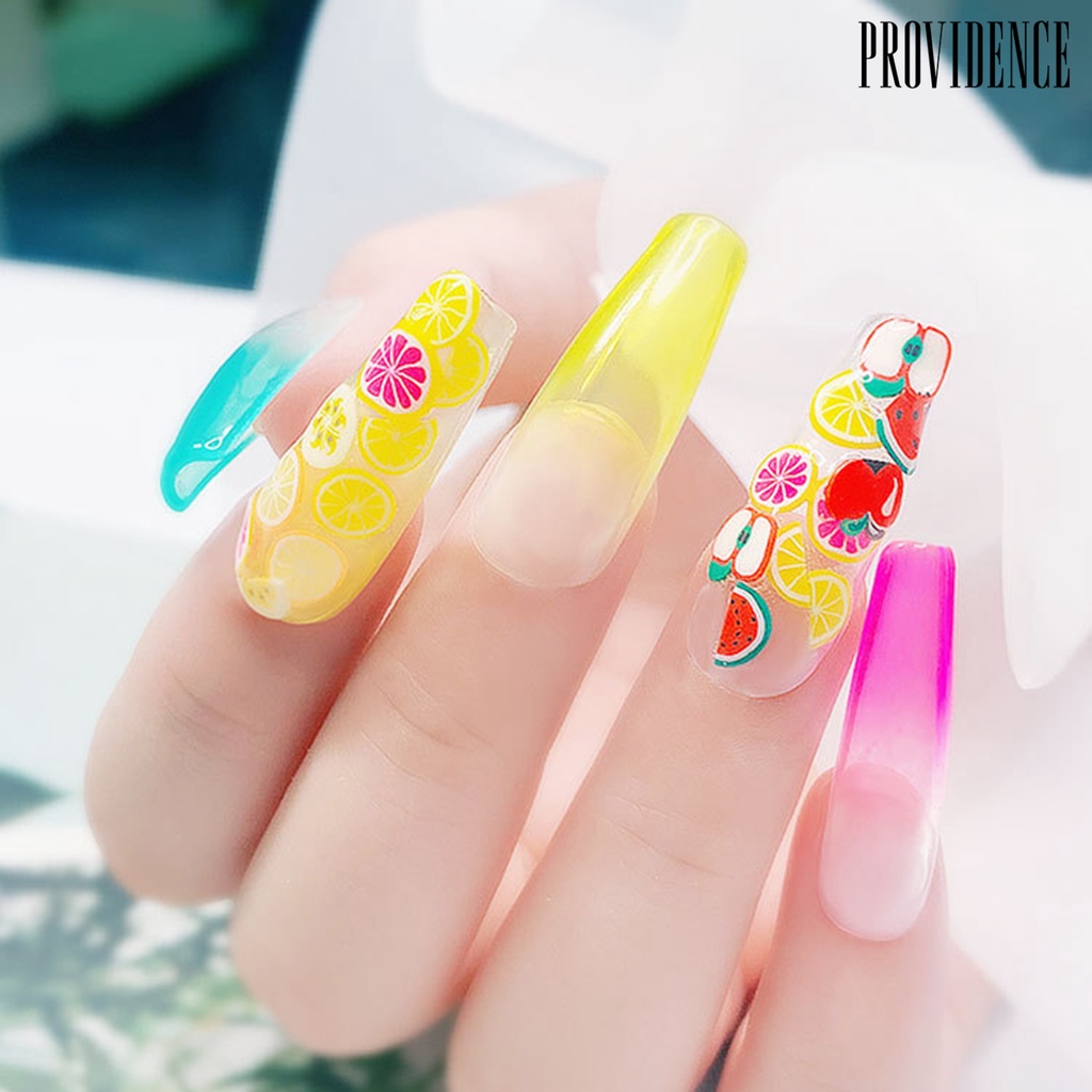 Providence 1000Pcs/Set Nail Slices Fruit Feather Shape Ultra Thin Polymer Clay Soft Mixed Nail Art Slime DIY Charms for Gift