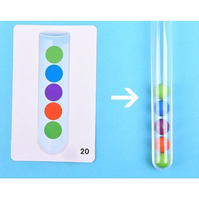 Mainan Anak TEST TUBE CLAMP BALL Mainan Montessori Edukasi Bola Warna