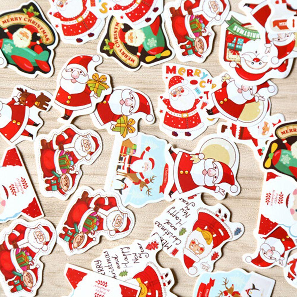 Populer 96pcs/lot Stiker Kertas Natal Label Dekorasi Gadis Lucu