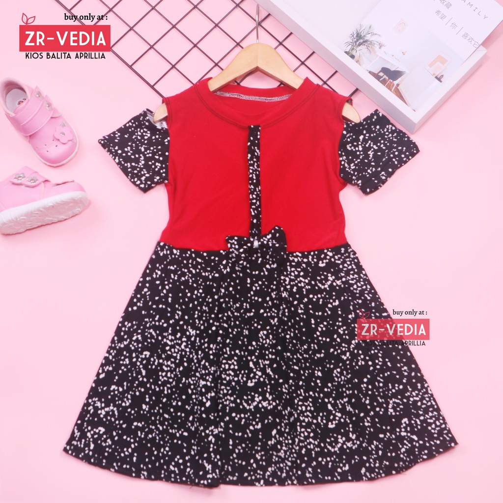 Dress Sabrina Pita 4-5 Tahun / Baju Anak Perempuan Murah  Dres Lengan Motif Pesta Fashion Cewek