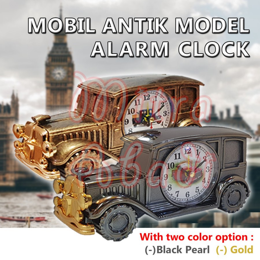 Jam Meja Retro Mobil Antik / Ancient Retro Mini Car Model Alarm Clock