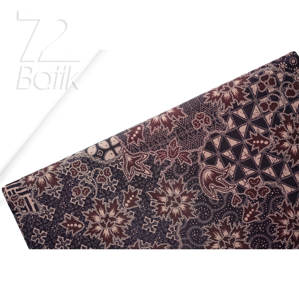 KAIN BATIK PREMIUM Bahan Katun Motif Sekar Jagad Warna Hitam 721787 Cap 72 Jarik Jarit Samping Kebat Panjang Batik Katun Modern Premium Bahan Seragam Batik Pernikahan Kantor Keluarga Murah Kamen Jadi Batik Bali Lembaran