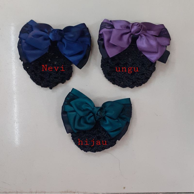 Jepit Harnet Pita Bunga Satin-Jepit Cepol Harnet