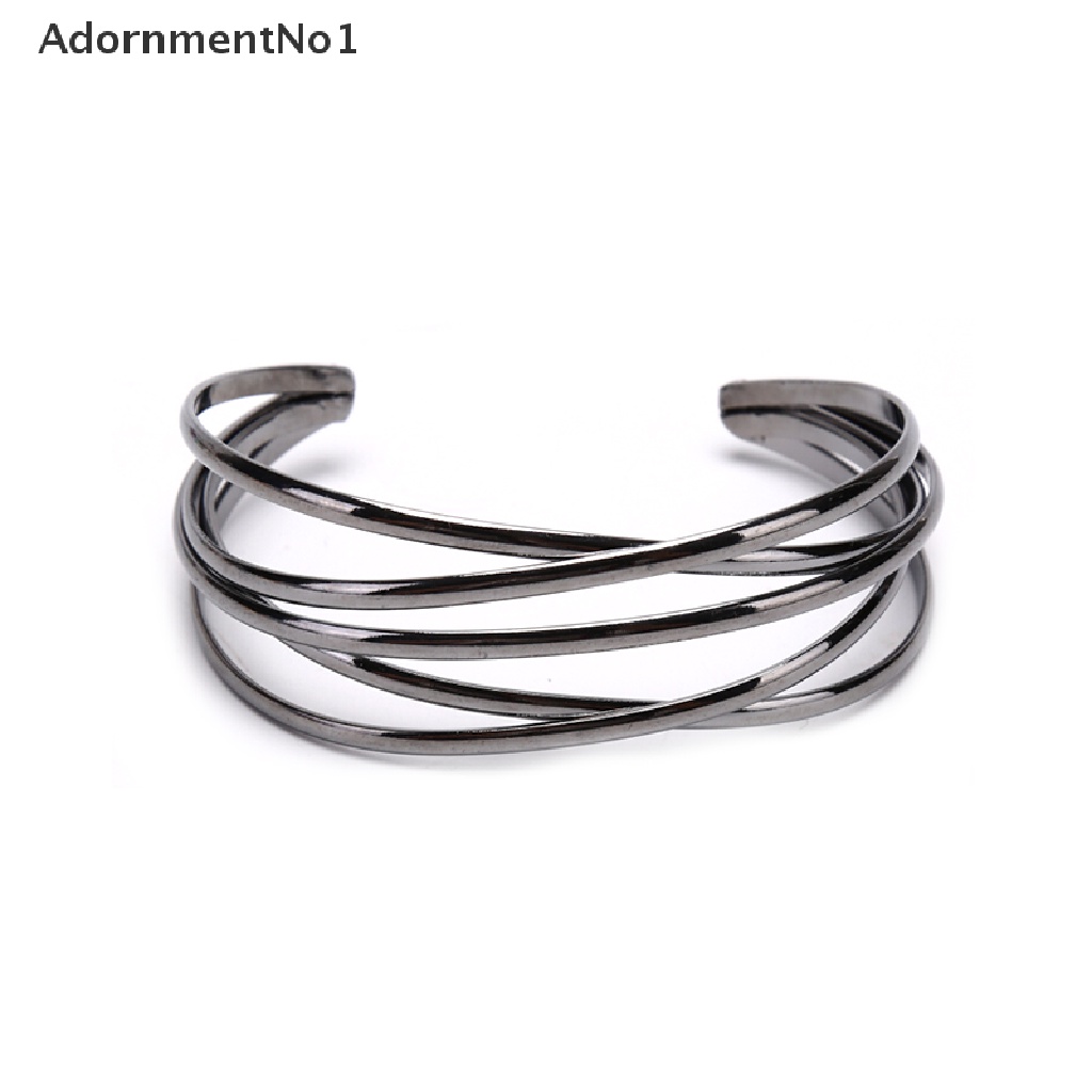 (AdornmentNo1) Gelang Tangan Terbuka Gaya Punk Vintage Multilayer Motif Geometri Aksen Hollow Untuk Wanita